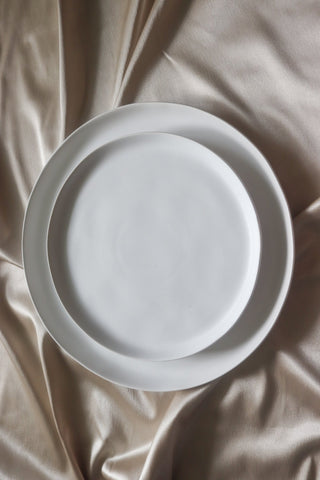 White Canvas Dinner Plate - 4 Piece Set