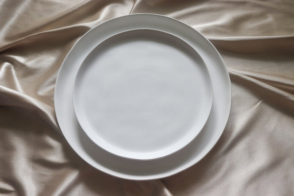 White Canvas Dinner Plate