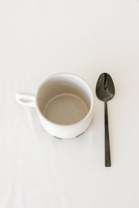 Modern Square Edge 4 Piece Teaspoon Set - Black