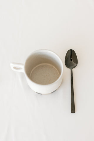 Modern Square Edge 4 Piece Teaspoon Set - Black